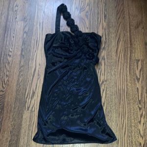 Juniors Black one shoulder mini dress
